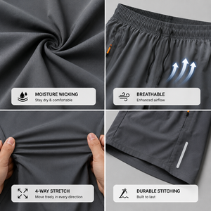 Custom Summer Quick Dry Beachtrack Ice Silk Elastic Blank Casual Plus Size Men's Gym Athletic <b>Boxer</b> plain mesh shorts - Product Image 3