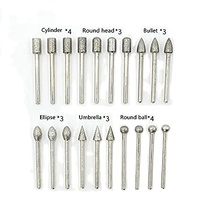Foret à fraises diamantées 20 pièces accessoires d'outils rotatifs universels pour la sculpture sur pierre