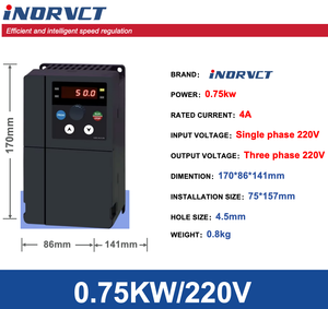 Vfd 0.75kw 1.5KW 2.2kw 4Kw 5.5KW 7.5KW 11Kw 15KW biến tần tần số biến tần 220V giai đoạn duy nhất để 380V ba giai đoạn ổ đĩa động cơ - Product Image 5