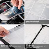 Classeur de cartes à collectionner à 9 pochettes avec sangle de transport, pages amovibles, feuilles intérieures transparentes en PP, album portable pour collection