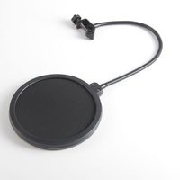Support de microphone de bureau pliable en métal noir avec support antichoc et accessoire de filtre anti-pop pour instruments de musique de microphone