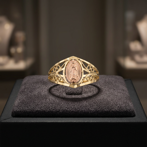 High Quality Custom <b>Two</b> Tone Gold Plated Virgin Mary <b>Ring</b> New Trendy Classic Style High Polish Certified Unisex Party Jewelry - Product Image 3