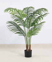 Palmier artificiel réaliste multi-tailles dans un pot en plastique, faible entretien, plante décorative verte pour la maison