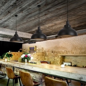 Metal Industrial Dining Chandelier Black and <strong>Copper</strong> Silver Pot Lid <strong>Lamp</strong> LED Wrought Iron Restaurant Light for Hotel Shops - Product Image 4