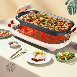 Electric Griddle 51x33 Cm Non-Stick PTFE Easy Cleaning Rectangular Grill Pan For Indoor Barbecue Cooking - Product Image 3