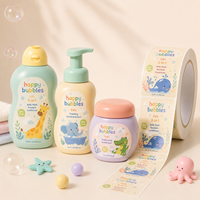 Étiquettes cosmétiques pour enfants imprimées sur mesure, résistantes à l'eau et à l'huile, autocollantes, pour bouteilles, shampooings et gels douche pour enfants