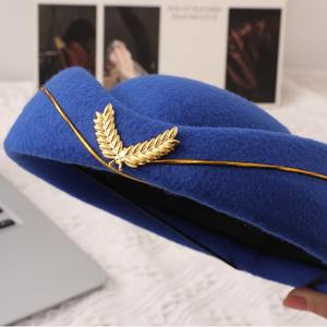 Chapeau de Cosplay pour Hôtesse de l'Air, Uniforme Formel Sexy, Casquette de Jeu de Rôle pour Fête d'Halloween, Béret en Feutre de Laine pour Hôtesse de l'Air - Product Image 3