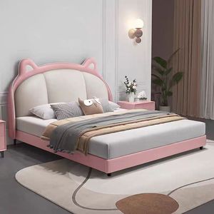 도매 귀여운 모던 어린이 침대 침실 가구 세트 싱글 트윈 더블 사이즈 가죽 곰 침대 - Product Image 2