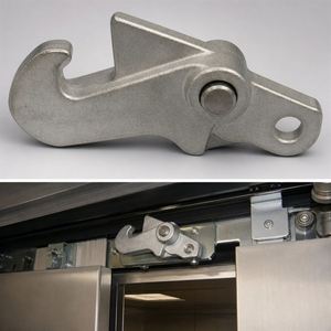 Pièces de précision en alliage d'aluminium moulé sous pression AlSi9Cu3 personnalisées de la marque YF, mécanisme de liaison de porte d'ascenseur, composants OEM, Guangdong - Product Image 5