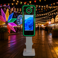 Photomaton avec miroir magique de 21,5 pouces, éclairage LED supérieur, caméra et imprimante, avec écran tactile, caméra reflex numérique