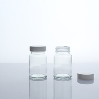 Récipient de capsule de comprimé de pot en verre clair de 60ml pour la bouteille de pilule de médecine pour l'usage pharmaceutique de vitamine