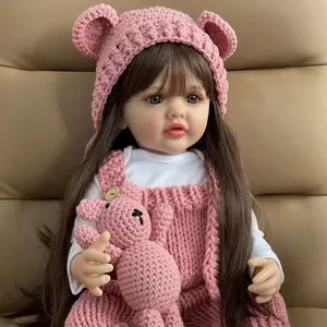 Lifererborn热销55厘米硅胶重生娃娃幼儿礼品套装重生娃娃带毛绒玩具
