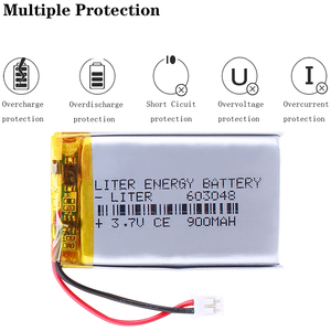 Batería de Litio Recargable de 3.7V, Batería de Polímero de Litio 603048 de 900mAh para Proyector, con Conector PH de 2 Pines y 2.0mm - Product Image 3