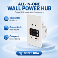 Enchufe USB de carga rápida de 20W con cable de carga retráctil Enchufe de pared de panel de Puerto tipo C de 20W de moda superior