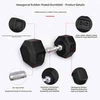Ensemble d'haltères hexagonales en fonte et caoutchouc professionnel - Personnalisables de 5 à 50 kg, haltères noirs antidérapants pour la musculation à la salle de sport et à domicile