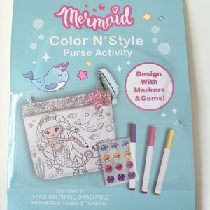 ชุดงานฝีมือกระเป๋าเงินแฟชั่นสีและสไตล์ของฉันสร้างกระเป๋าเงินแฟชั่นของคุณเองพร้อมเครื่องหมายและของขวัญอัญมณีสำหรับนักแฟชั่นตัวน้อย - Product Image 6