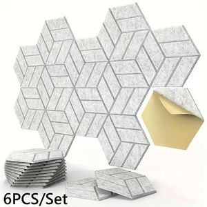 Mô Hình Độc Đáo Thân Thiện Với Môi Tự Dính Cách Âm Cách Nhiệt Mật Độ Cao Polyester Lục Giác Âm Thanh Tấm Cho Tường Và Trần Nhà - Product Image 5