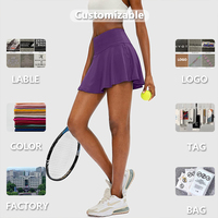 Vêtements de tennis 2 en 1 plissé Gym vêtements pour femmes léger séchage rapide poches dos taille vêtements de sport d'été entraînement jupes de sport