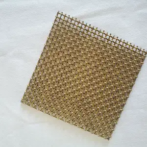 Decorative Metal Wire Mesh Decorative Wire Mesh Brass Bronze Stainless Steel Woven Metal Decorative Lock Crimped Wire Mesh