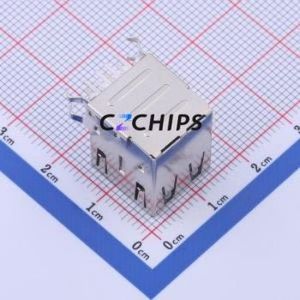 907-122A1012D10200 USB Connector Bent Lead Through Hole Connector Type-A USB 2.0 Female Right Angle Insert - Product Image 2
