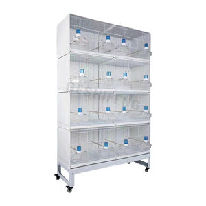 Yüksek kalite 120*42*200cm 4 katmanlar PP demir tel kalın siyah veya beyaz renk yeni stil yetiştiriciliği kuş kafesi - Product Image 3