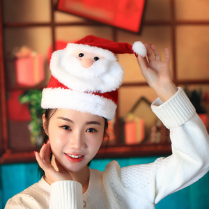 Chapeau de Père Noël en peluche super doux personnalisé à succès, vente en gros, chapeau de renne lumineux de Noël avec LED et musique - Product Image 4