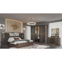 Ensemble complet de meubles de chambre à coucher en bois de style turc, lit king size, cadre en bois, mobilier de chambre moderne de luxe, ensemble complet pour la maison