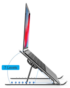 Laptop Stand <strong>Riser</strong> with Cooling Fan Foldable Portable Ergonomic Desktop Notebook Stand Adjustable Aluminum 7 Levels Height OEM - Product Image 2