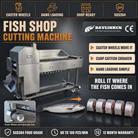 Poissonnerie Découpeuse de Poisson en Darnes Acier Inoxydable 304 Mobile sur Roulettes Pivotantes pour Carpe Sardine Morceaux
