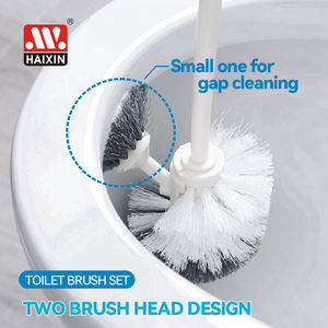 חדר אמבטיה חדר רחצה קשה חזק ניקוי לעמוד קערת הפער מברשת ערכת סט סיליקון פלסטיק מברשת שירותים עם מחזיק - Product Image 5