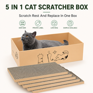 Grattoir pour <span class=keywords><strong>chat</strong></span> écologique en gros, 5 en 1, en <span class=keywords><strong>carton</strong></span> ondulé, avec boîte, lit pour <span class=keywords><strong>chat</strong></span> réversible pour l'intérieur - Product Image 1