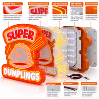 Enseigne néon LED personnalisée pour Dumpling House, comptoir de vente à emporter de cuisine chinoise, panneau mural LED en PVC expansé pour intérieur