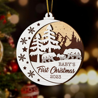 Rustikale Ornamente des Weihnachts baums für Weihnachts dekorationen Hängender Weihnachts baum Runde Holzbaum verzierungen Umwelt freundlich