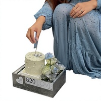 Boîte cadeau transparente en plastique pour gâteau aux fleurs, emballage transparent pour gâteau aux fleurs, boîte cadeau en PET pour gâteau