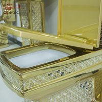 Salle de bain en céramique intégrée régulation de la pression de l'eau toilette dorée style européen P-type piège à eau toilette intelligente