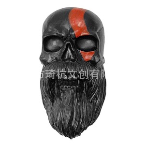 จี้หัวกะโหลกเทพเจ้าแห่งสงคราม ของตกแต่งผนัง เรซินสังเคราะห์ สไตล์มินิมอล ของตกแต่งบ้าน ของขวัญ - Product Image 1