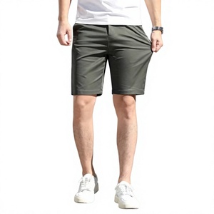 Shorts Bermuda décontractés pour hommes, longueur genou, fermetures éclair sur le devant, mélange de coton et de spandex extensible, taille mi-haute, 180g, séchage rapide - Product Image 5