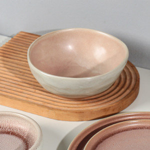 Bol à soupe et à riz XINWEE en céramique polie, de qualité alimentaire, fait main, compatible micro-ondes, origine Chine, forme irrégulière, grand et simple - Product Image 1