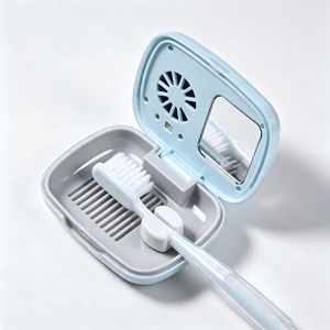 Desinfectante UV para cepillos de dientes con espejo y diseño de ventilación, estuche de plástico para uso en viajes - Product Image 1