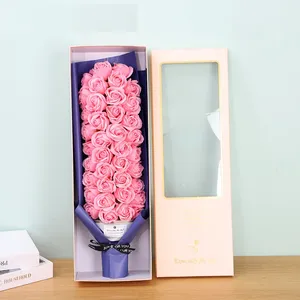Boîte cadeau de <span class=keywords><strong>fleurs</strong></span> de savon en gros, bouquet romantique de roses en savon pour la Saint-Valentin, cadeau pour petite amie ou épouse - Product Image 3
