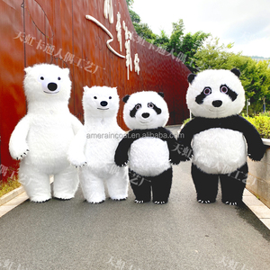 Cartone animato gonfiabile panda mascotte costume orsacchiotto polare carnevale di <span class=keywords><strong>Halloween</strong></span> costume mascotte - Product Image 3
