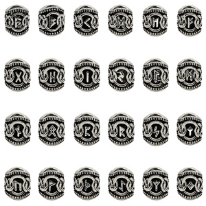 Perles Dreadlock pour tresses hommes et femmes, accessoires de cheveux, perles pour tresses, espacement en métal, avec de grands trous, style <span class=keywords><strong>Viking</strong></span>, raie, 50/61 pièces - Product Image 3