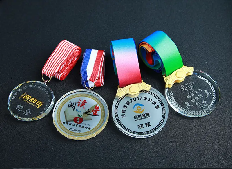 Custom Crystal Medailles Award Medaille Gouden Strook Bronzen Winnaar Medailles Voor Kinderen Volwassenen Sportdagprijzen, Gymnastiekwedstrijden