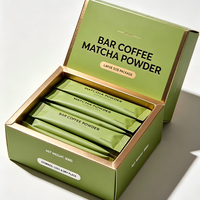 Ensemble de poudres de café et de matcha en sachets individuels de qualité supérieure avec boîte de présentation rigide, petits sachets, emballage de vente au détail pour comptoir, personnalisation de la marque