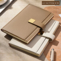 Carnet de notes en cuir PU souple avec reliure cousue et boucle magnétique, agenda professionnel A5 personnalisé avec logo, journal de bureau – Offre spéciale