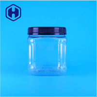 Bocaux de conservation alimentaire carrés en plastique transparent sans air, sans BPA, avec couvercle à vis pour aliments pour bébés, biscuits, noix
