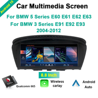 Reproductor Multimedia para Auto con DVD, GPS, Navegación, Carplay y Android 15 para BMW Serie 3 y 5 E60 E61 E62 E63 E90 E91 E92 E93 2004-2012 CCC CIC