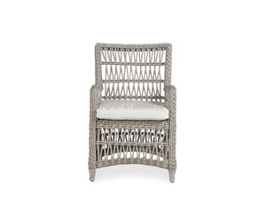 Meubles de salle à manger d'extérieur de style campagnard français avec dossier haut et chaise en rotin recouverte de cannage, fabrication artisanale en Indonésie - Product Image 2