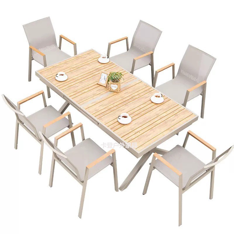 Modern Design Courtyard Leisure Balcony Cafe Patio Garden Outdoor Plastic Wood Table