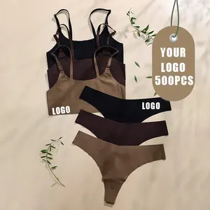 Conjunto de sujetadores de alta calidad, Bralette Sin costuras, Tanga, Bralette, conjunto de ropa interior para mujer, venta al por mayor